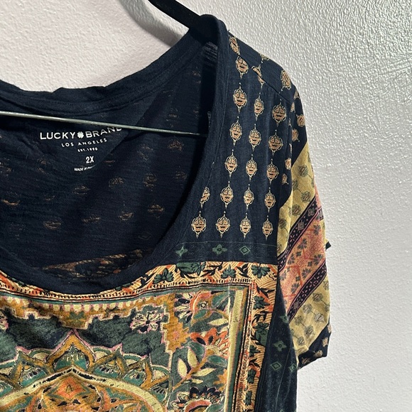 Lucky Brand Navy Patterned Women's Tee - Picture 6 of 9